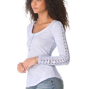 Free People Shell Stitch Lace Henley